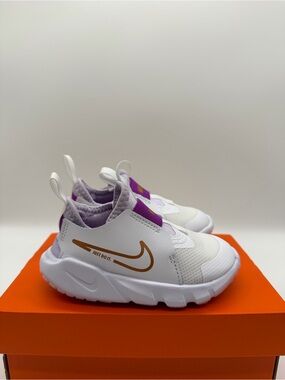 Nike Flex Runner 2 TD White Metallic DJ6039-101 Size 4C